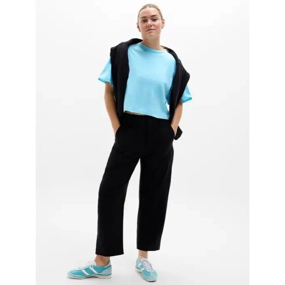 Athleta XS True Cotton Crop Tee Aqua Blue X-Small Regular - Picture 4 of 6